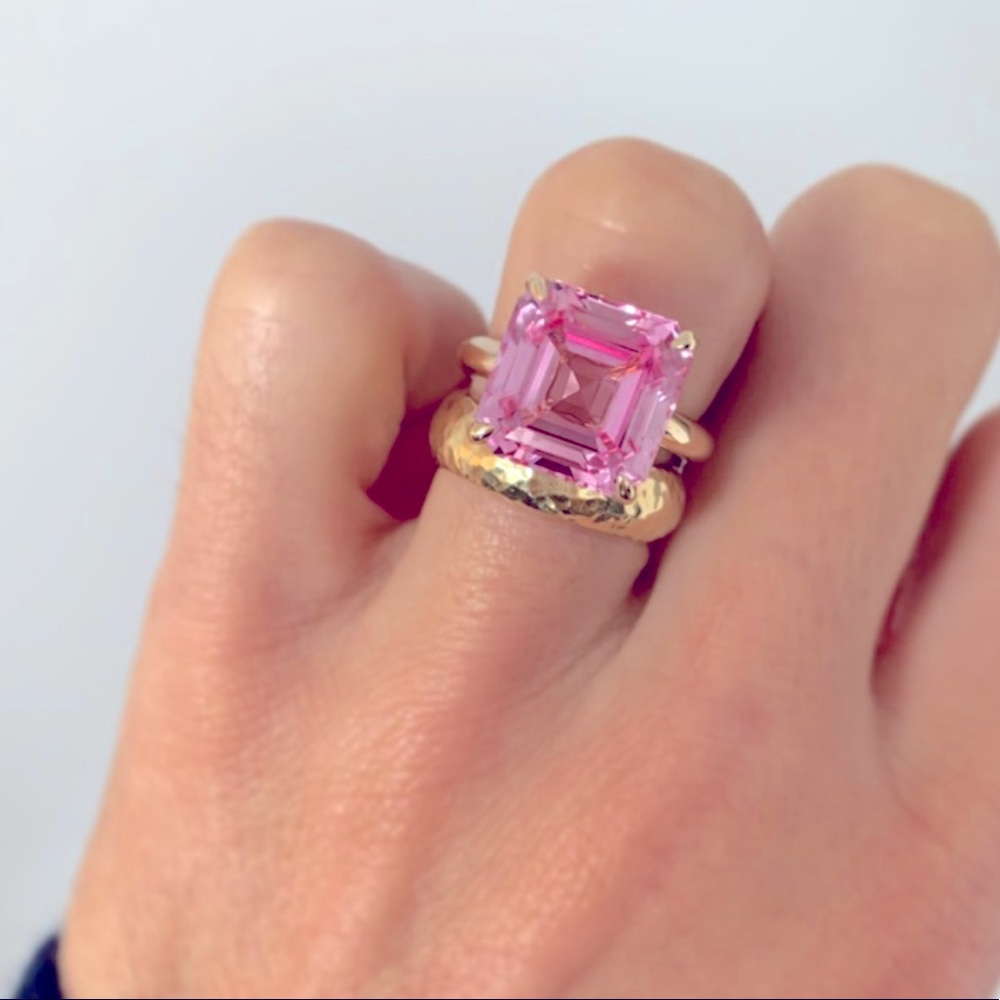 5ct genuine pink sapphire ring silver